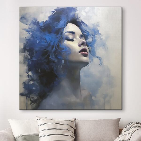 Woman with blue hair Woman with blue hair