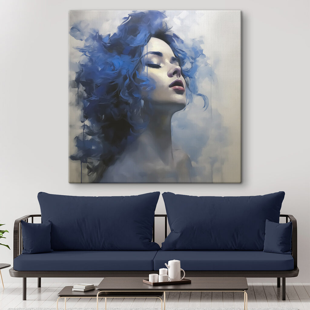Woman with blue hair Woman with blue hair