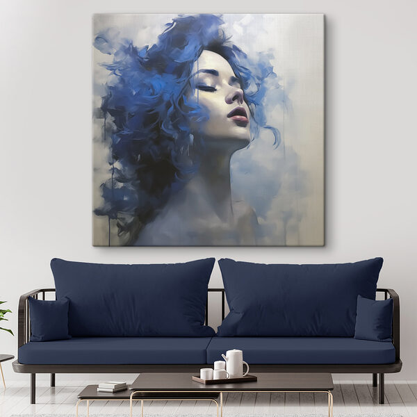 Woman with blue hair Woman with blue hair