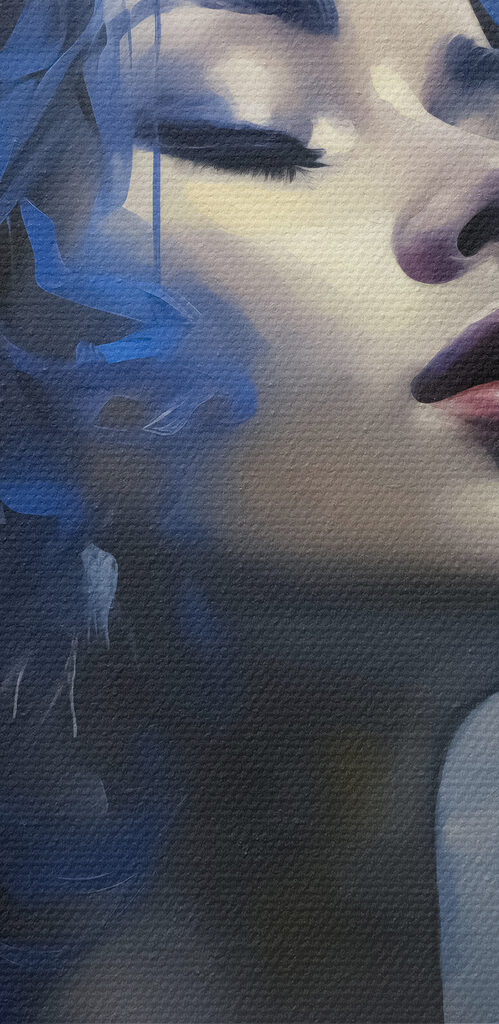 Woman with blue hair Woman with blue hair