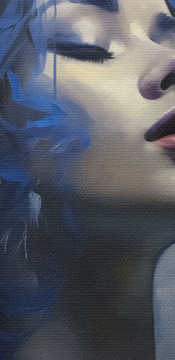 Woman with blue hair Woman with blue hair