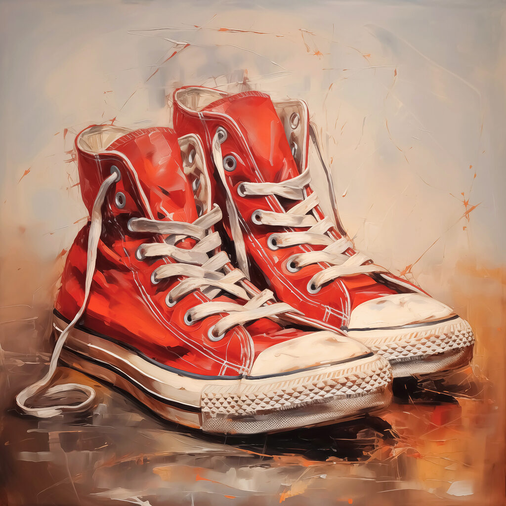 Pair of red sneakers Pair of red sneakers