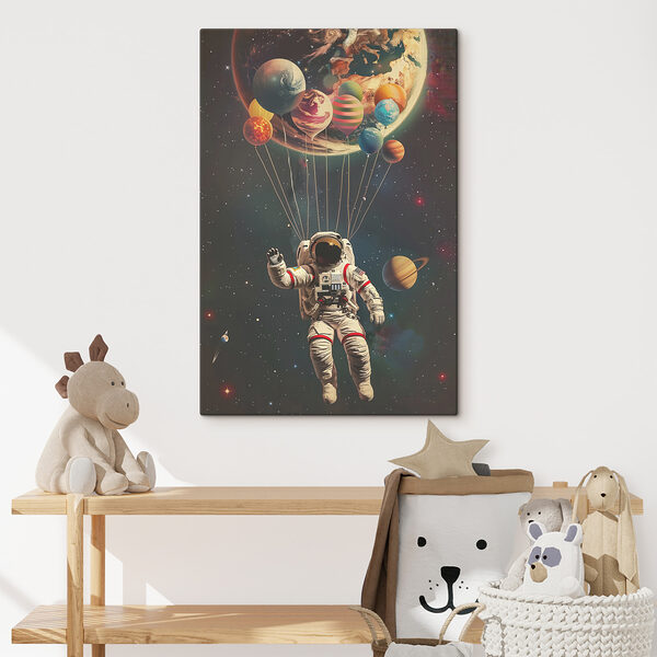 Cuadros Un astronauta flotando en el espacio con globos (SKU: s40185) Cuadros Cuadros Un astronauta flotando en el espacio con globos (SKU: s40185)