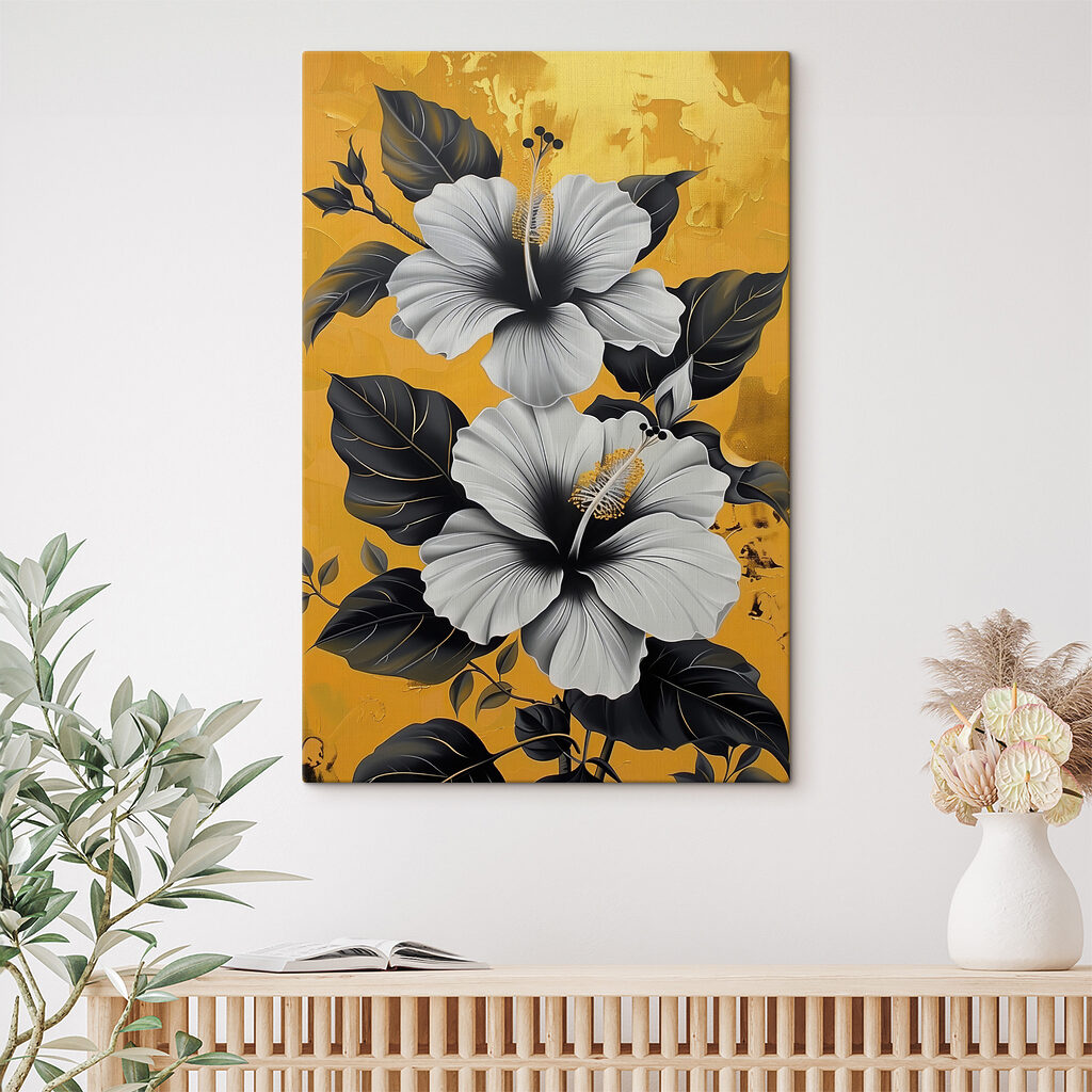 Elegant hibiscus on vibrant background Elegant hibiscus on vibrant background