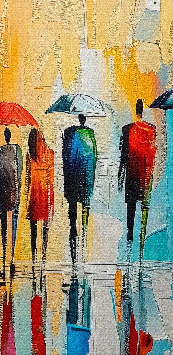 Group of people with umbrellas Group of people with umbrellas