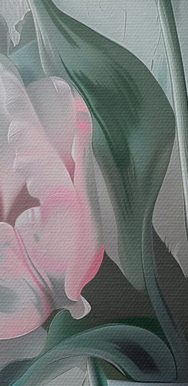Painting of pink flowers in a vase Painting of pink flowers in a vase