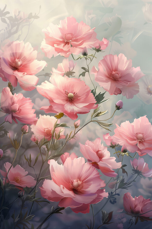 Group of pink flowers Group of pink flowers
