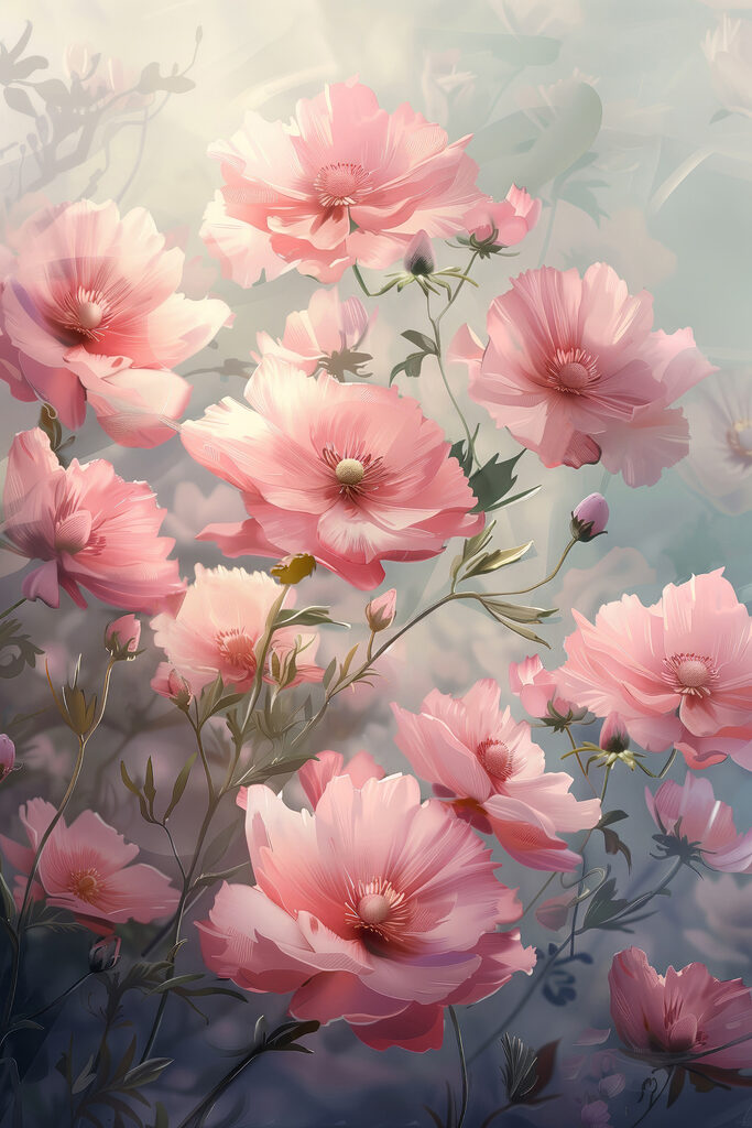 Group of pink flowers Group of pink flowers