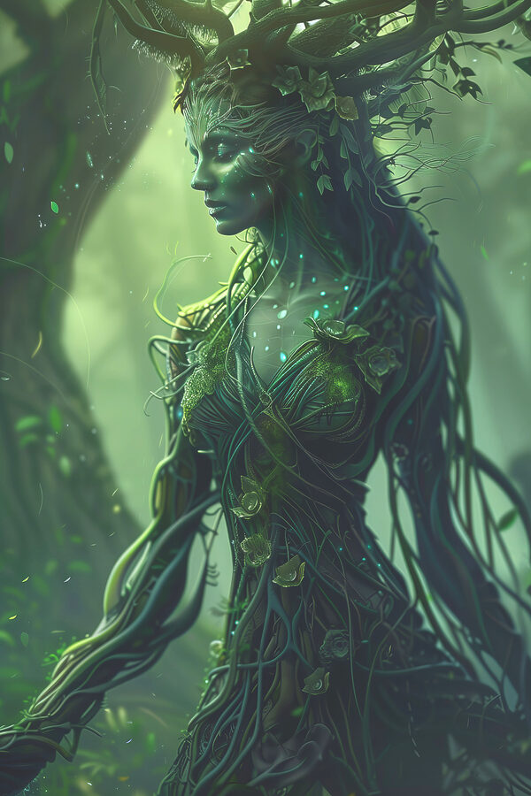 Woman in a green dress Woman in a green dress