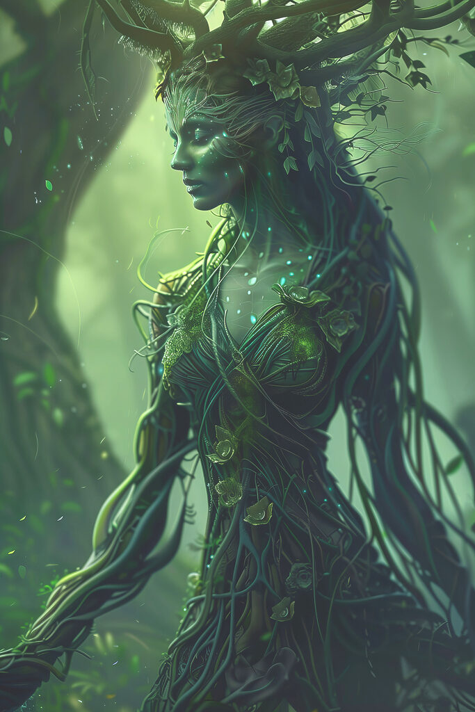 Woman in a green dress Woman in a green dress