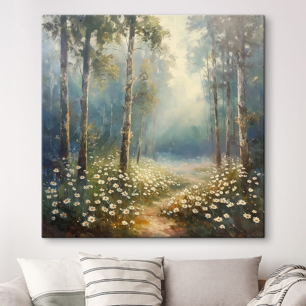 Cuadros Cuadro de un bosque con flores y árboles (SKU: s40225) Cuadros Cuadros Cuadro de un bosque con flores y árboles (SKU: s40225)
