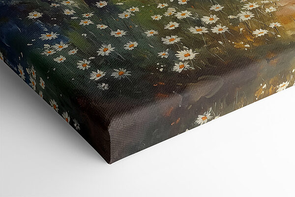 Painting of a forest with flowers and trees Painting of a forest with flowers and trees