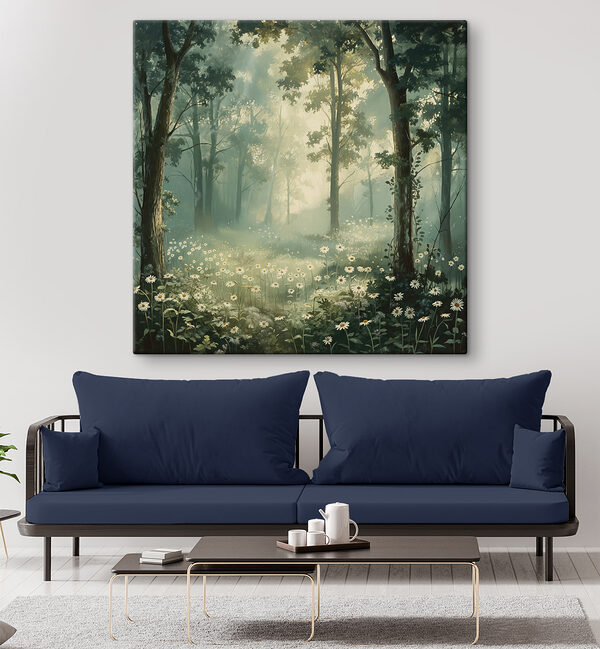 Forest with flowers and trees