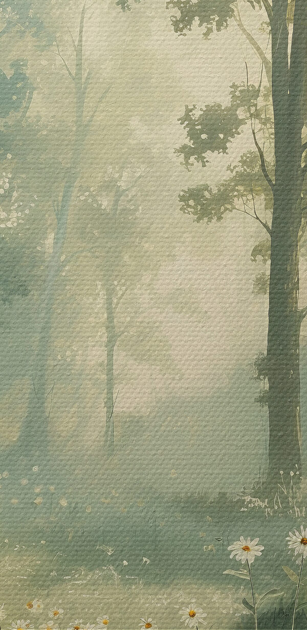 Forest with flowers and trees