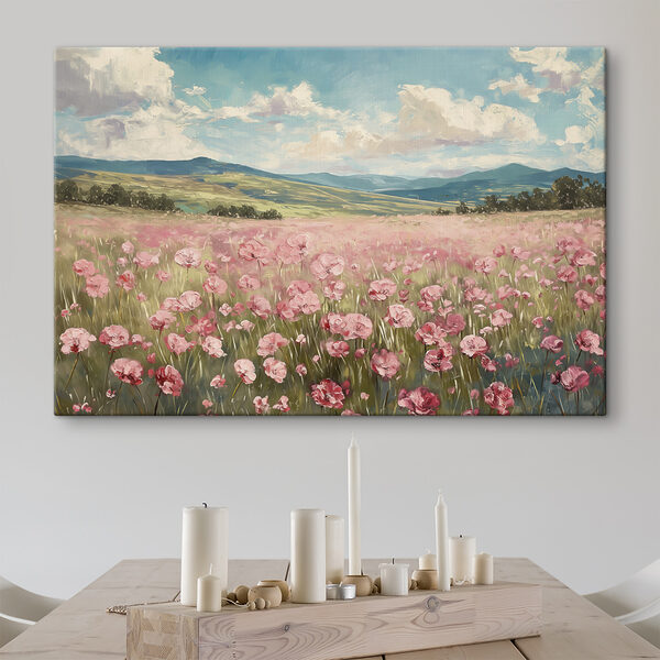 Cuadros Campo de flores rosas (SKU: s40232) Cuadros Cuadros Campo de flores rosas (SKU: s40232)