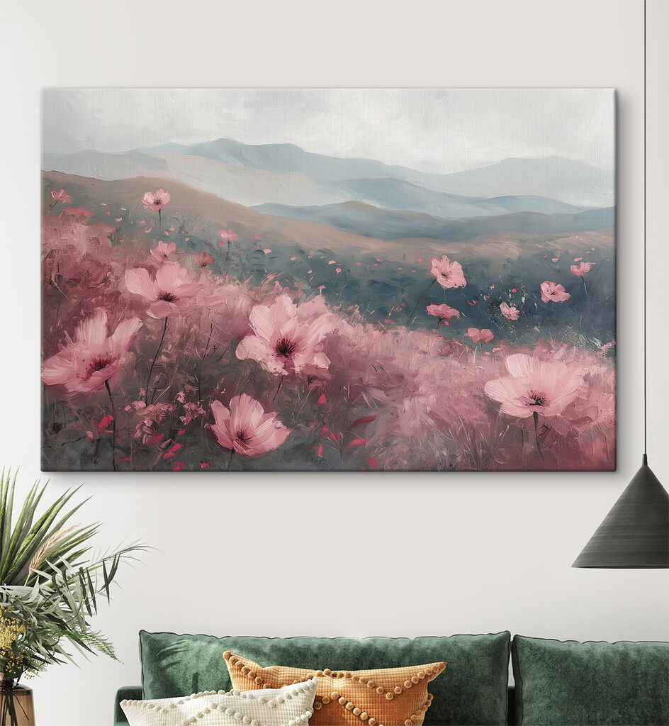 Field of pink flowers