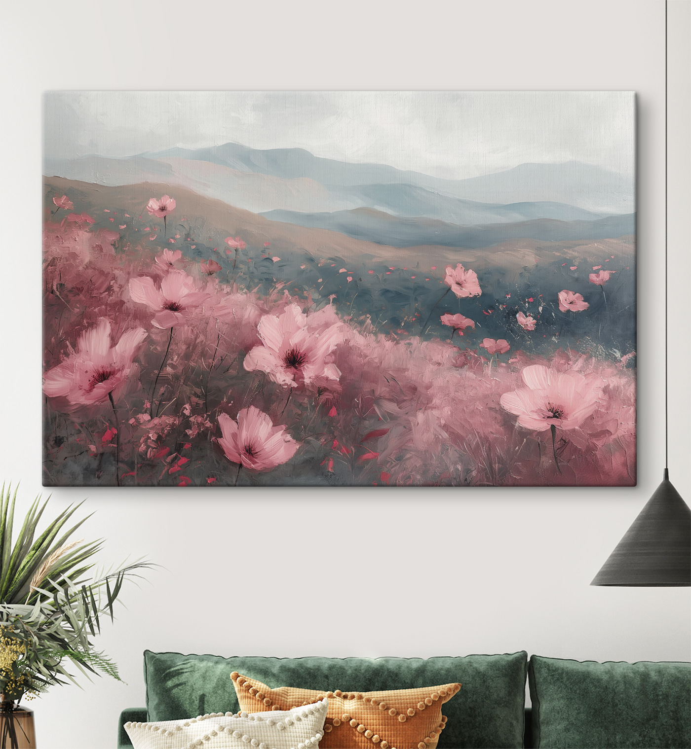Field of pink flowers