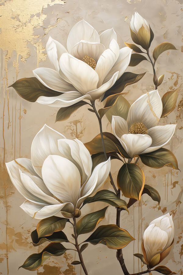 Painting of white flowers