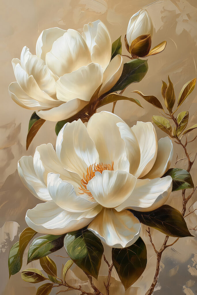 Painting of white flowers