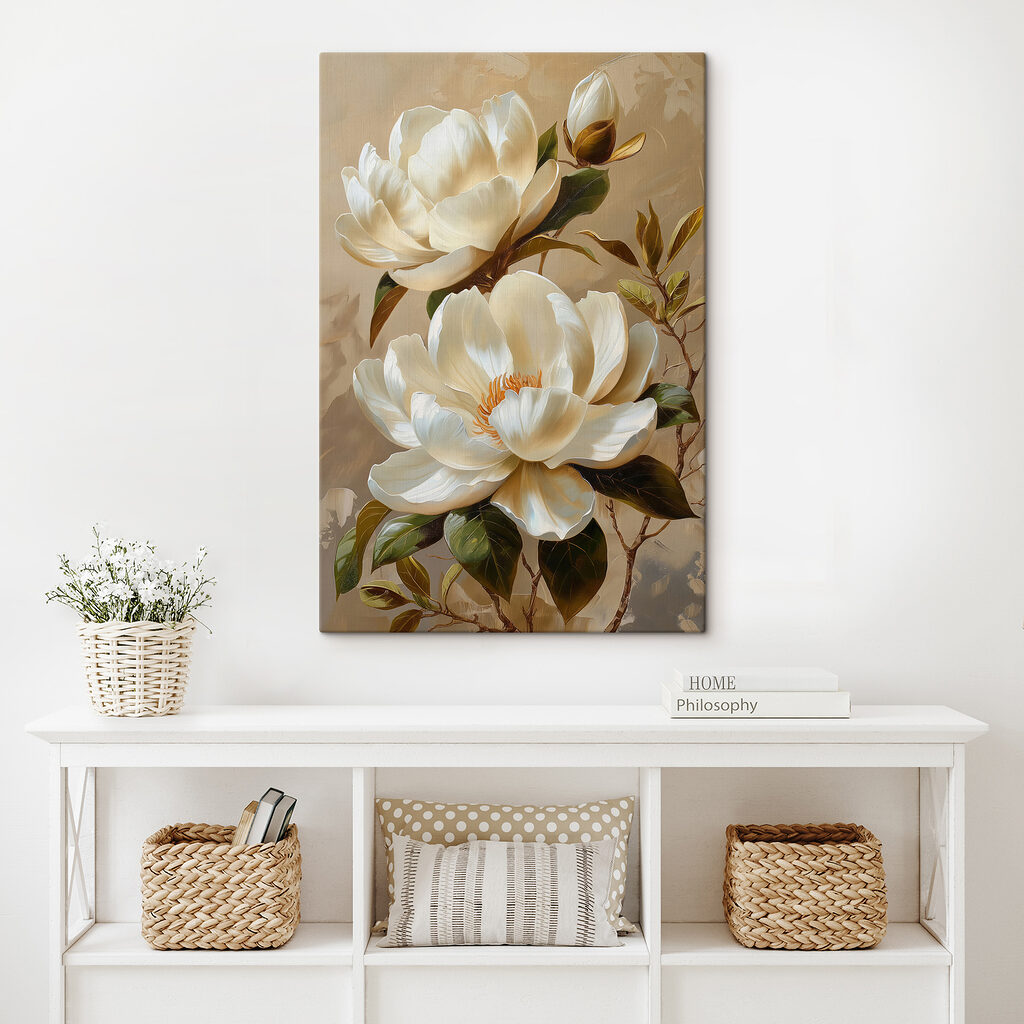 Painting of white flowers