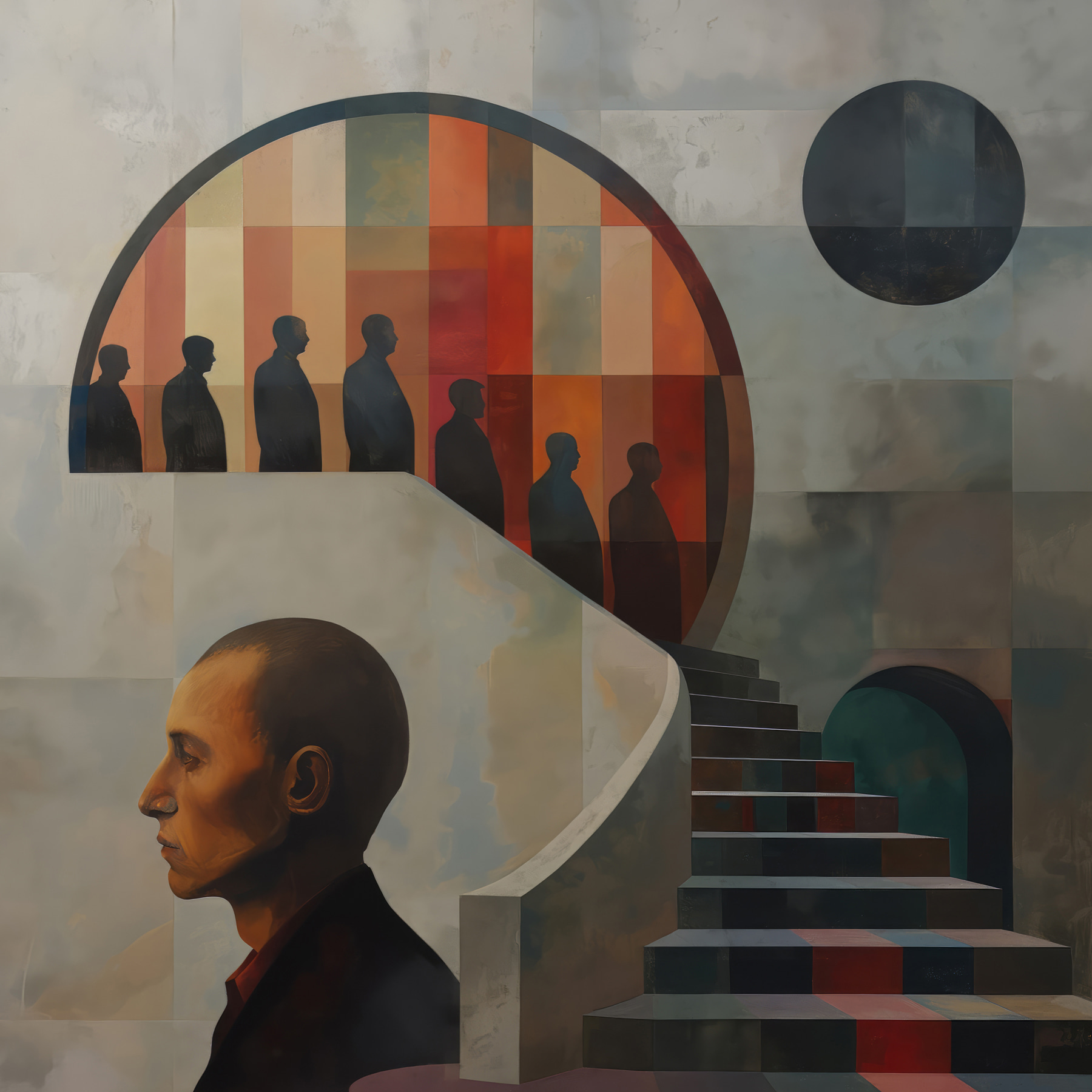 Painting of a man on a wall Painting of a man on a wall