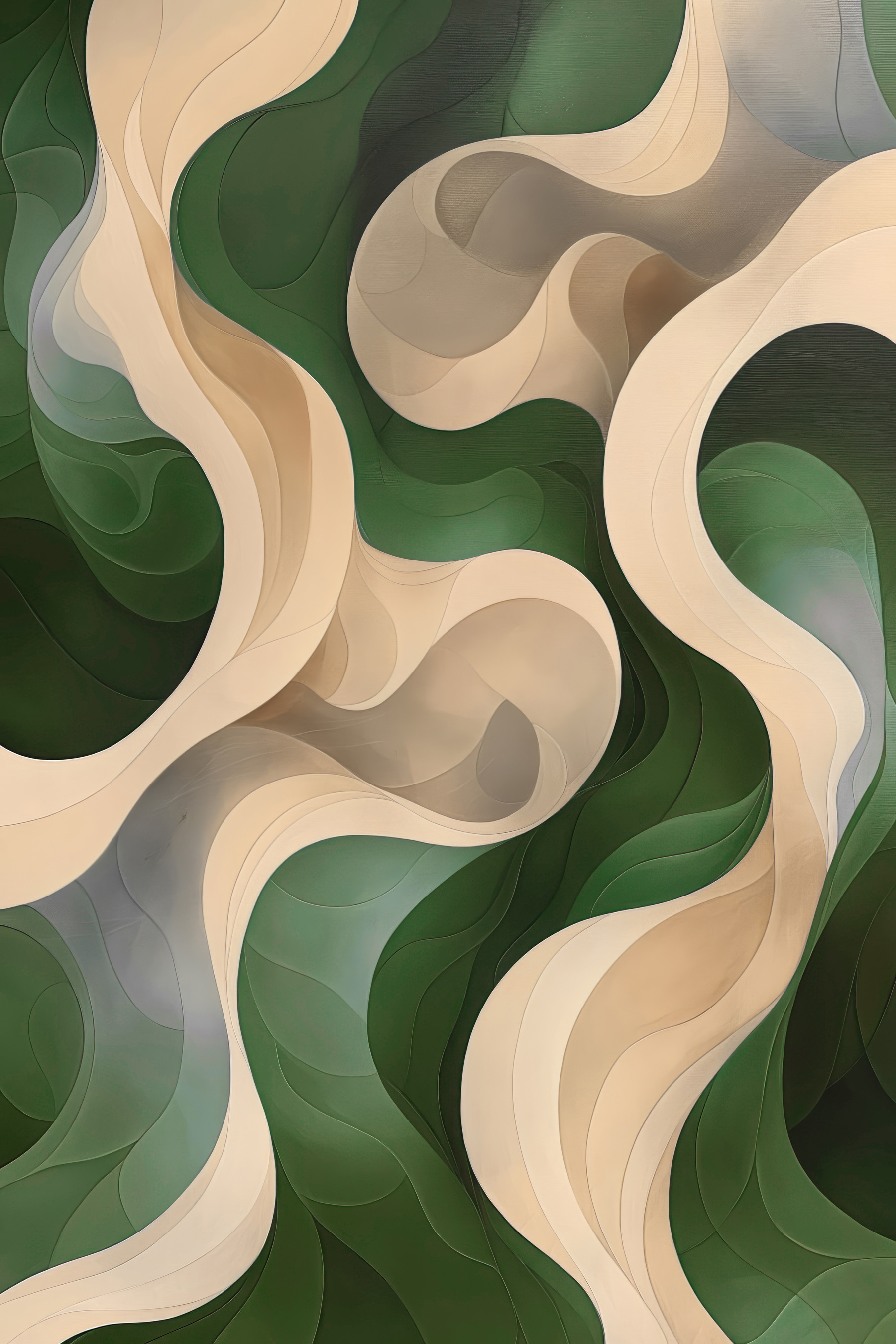 Green and white wavy pattern Green and white wavy pattern