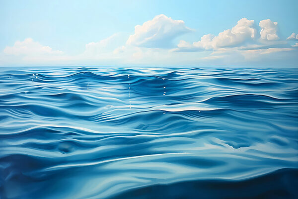 Blue ocean with white clouds Blue ocean with white clouds