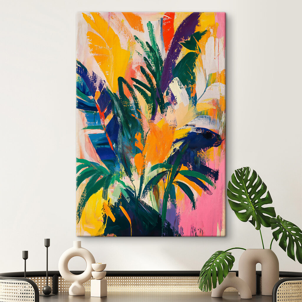 Painting of colorful leaves Painting of colorful leaves