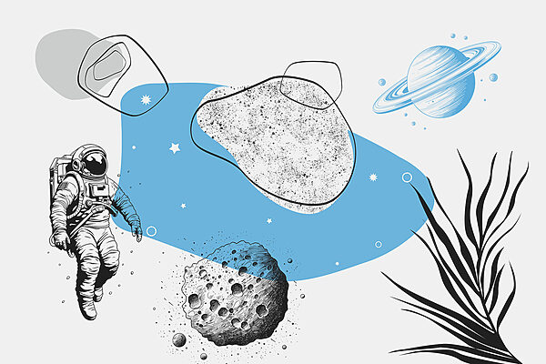 Dibujo de un astronauta corriendo en el espacio Dibujo de un astronauta corriendo en el espacio