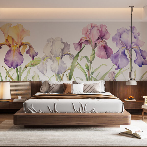 Fotomurales Fotomurales Hilera de flores de colores (SKU: w01443)