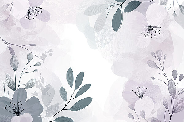Diseño floral en blanco y morado Diseño floral en blanco y morado