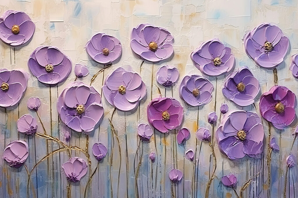Painting of purple flowers Painting of purple flowers