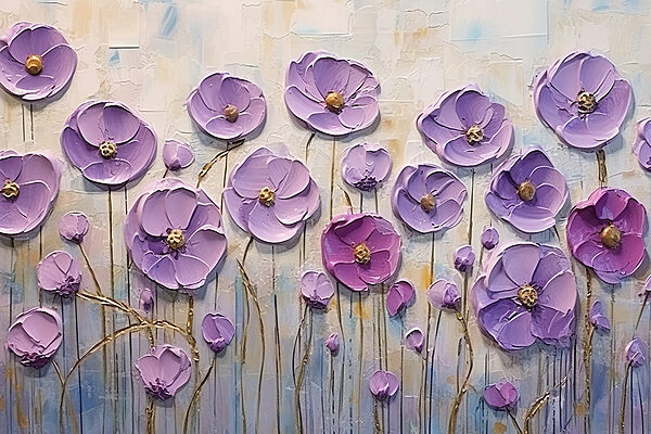 Painting of purple flowers Painting of purple flowers