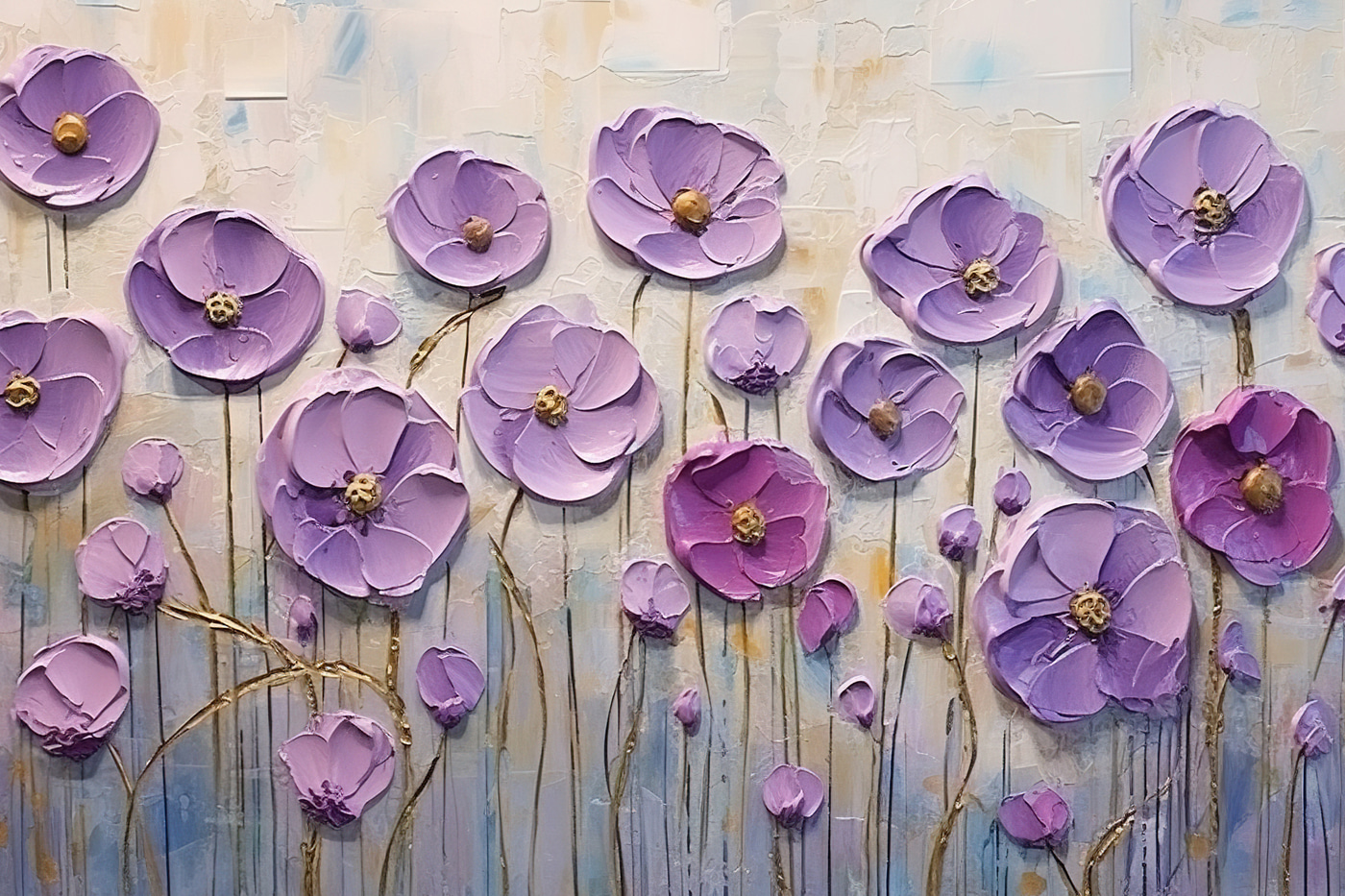 Painting of purple flowers Painting of purple flowers