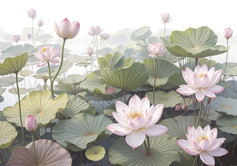 Grupo de flores rosas y hojas verdes