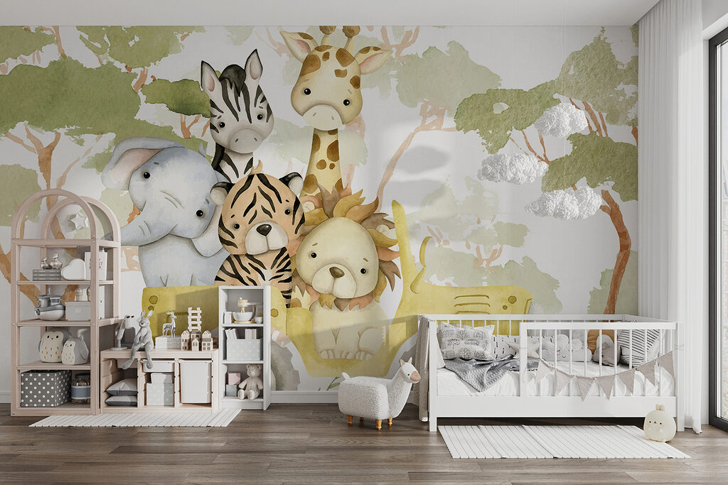 Group of animals in a yellow truck Group of animals in a yellow truck