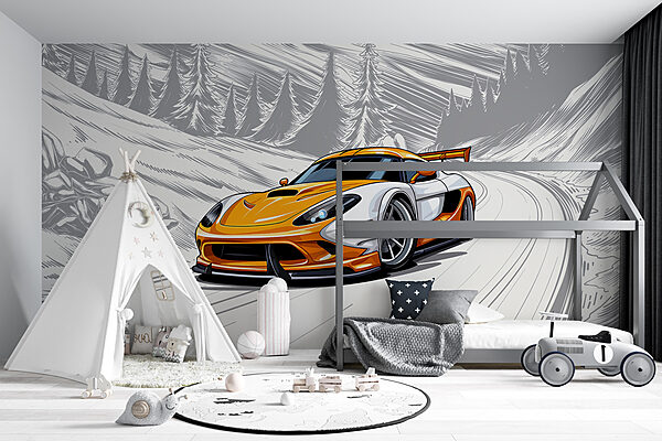 Coche deportivo amarillo y blanco en una carretera nevada w00954pir6r 600x400 - Coche deportivo amarillo y blanco en una carretera nevada