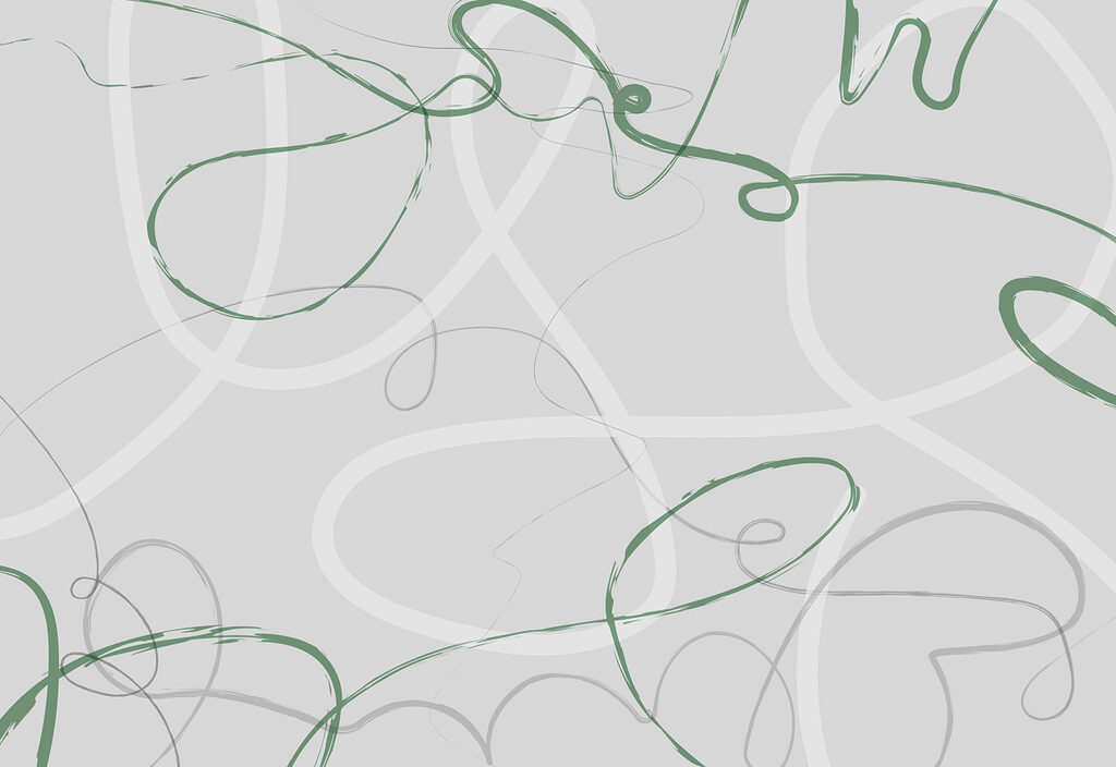 Green and grey swirly lines