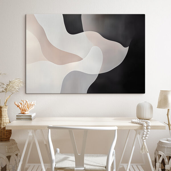 Black and white background with white and grey shapes Black and white background with white and grey shapes