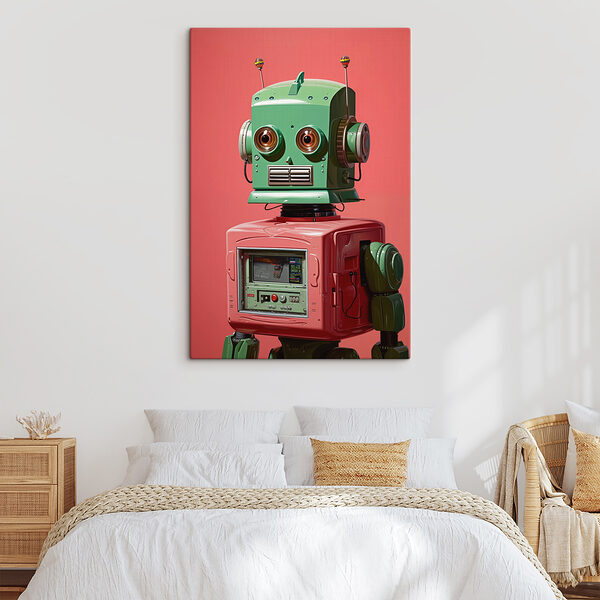 Cuadros Robot verde y rosa con ojos grandes (SKU: s40314) Cuadros Cuadros Robot verde y rosa con ojos grandes (SKU: s40314)