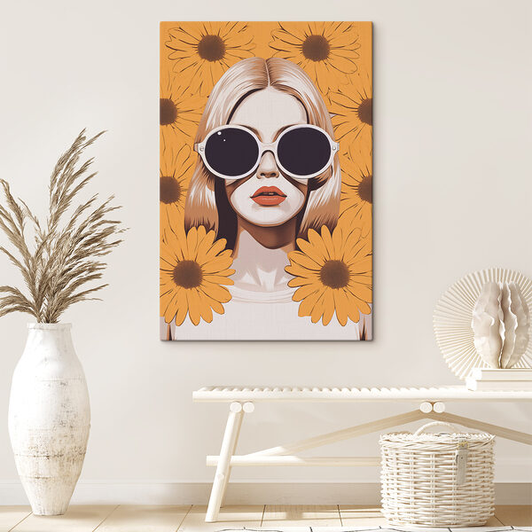 Woman wearing sunglasses and a face mask