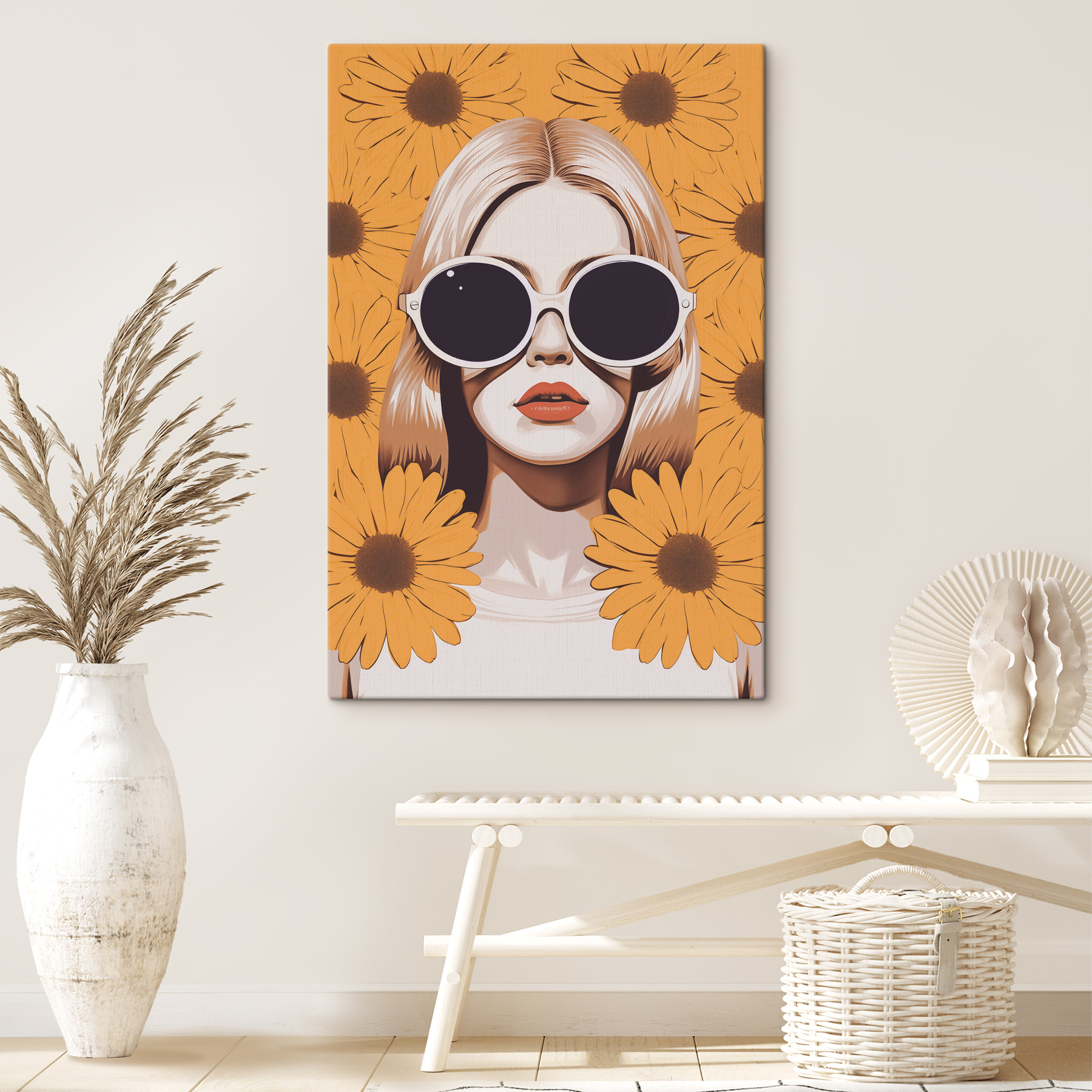 Woman wearing sunglasses and a face mask