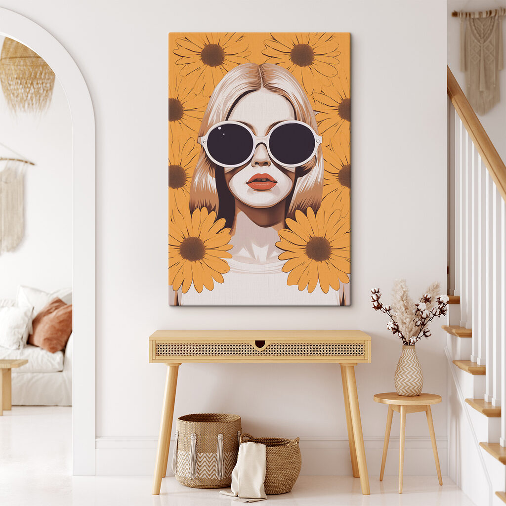 Woman wearing sunglasses and a face mask