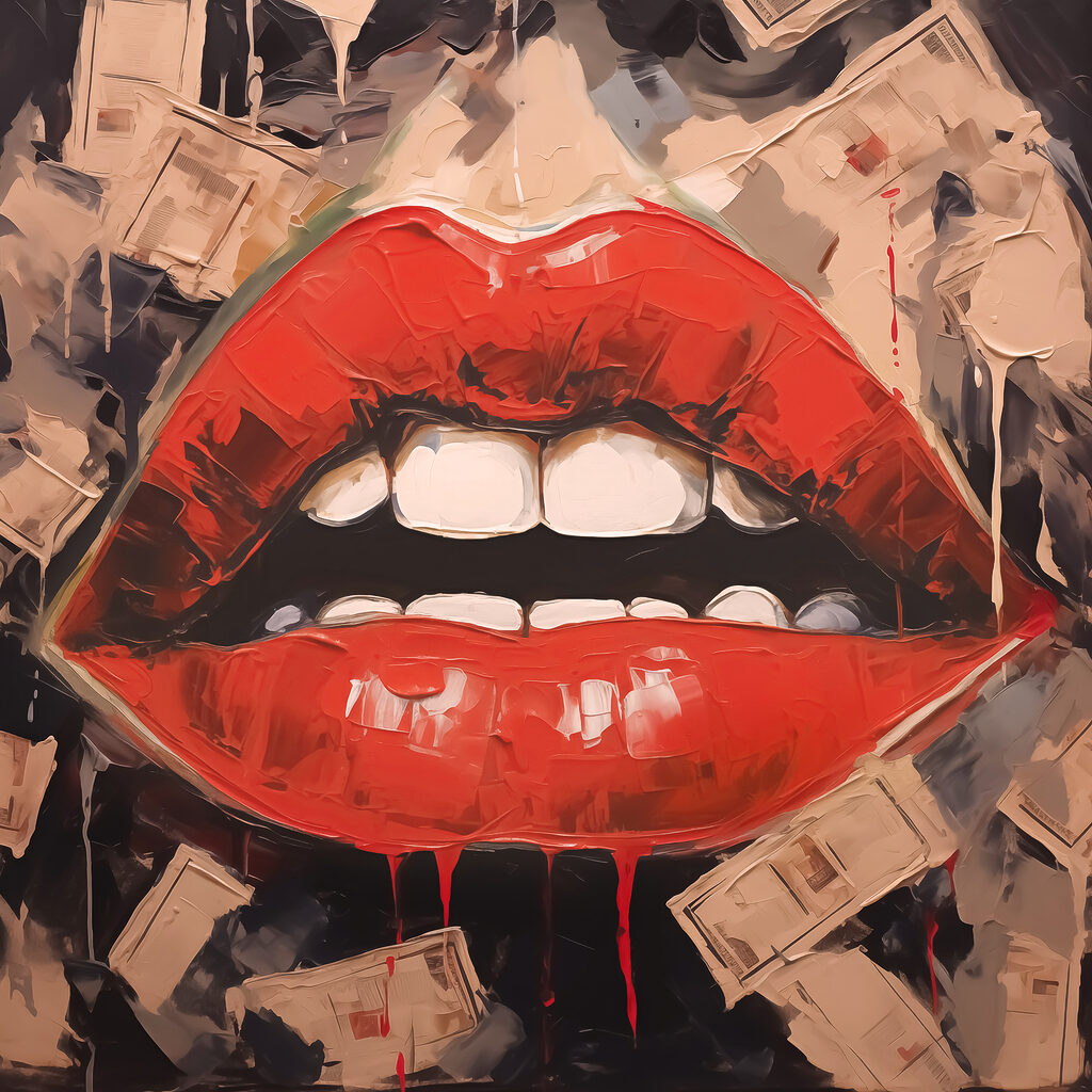 Painting of a woman's lips Painting of a woman's lips
