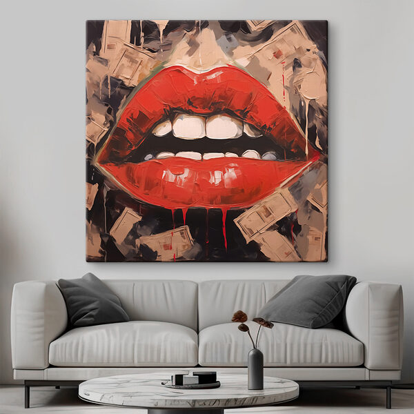Painting of a woman's lips Painting of a woman's lips
