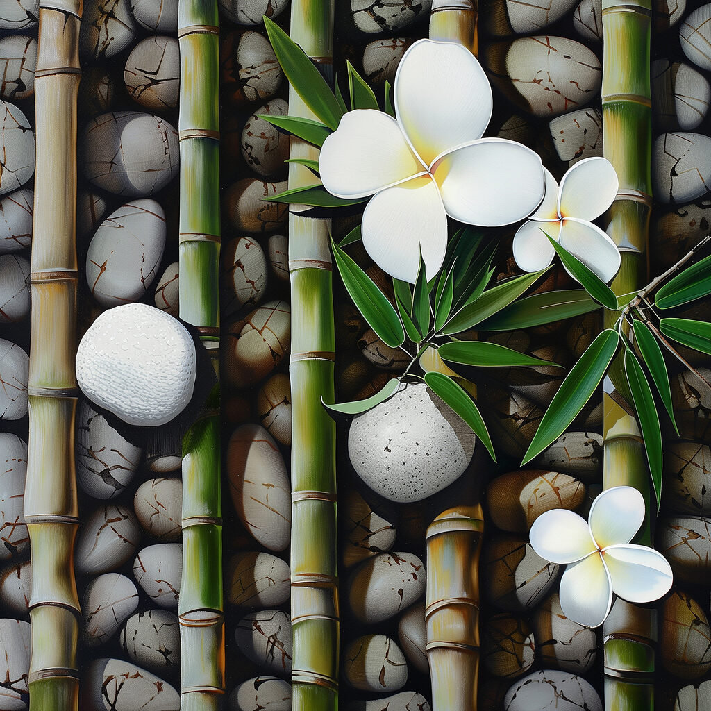 Painting of flowers and bamboo Painting of flowers and bamboo