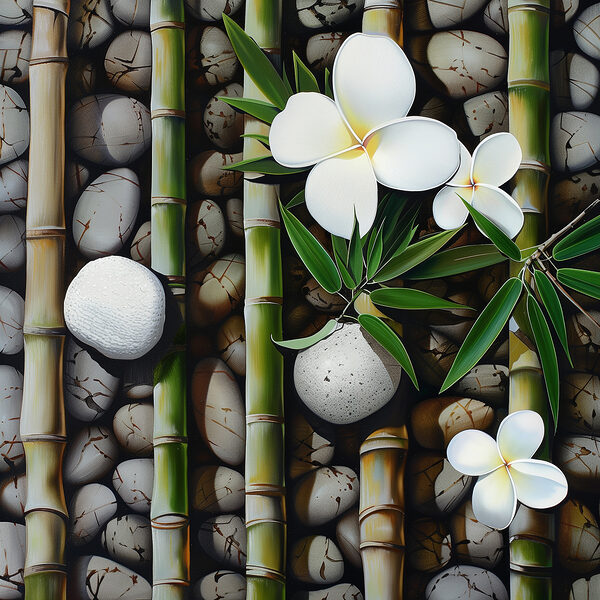 Painting of flowers and bamboo Painting of flowers and bamboo