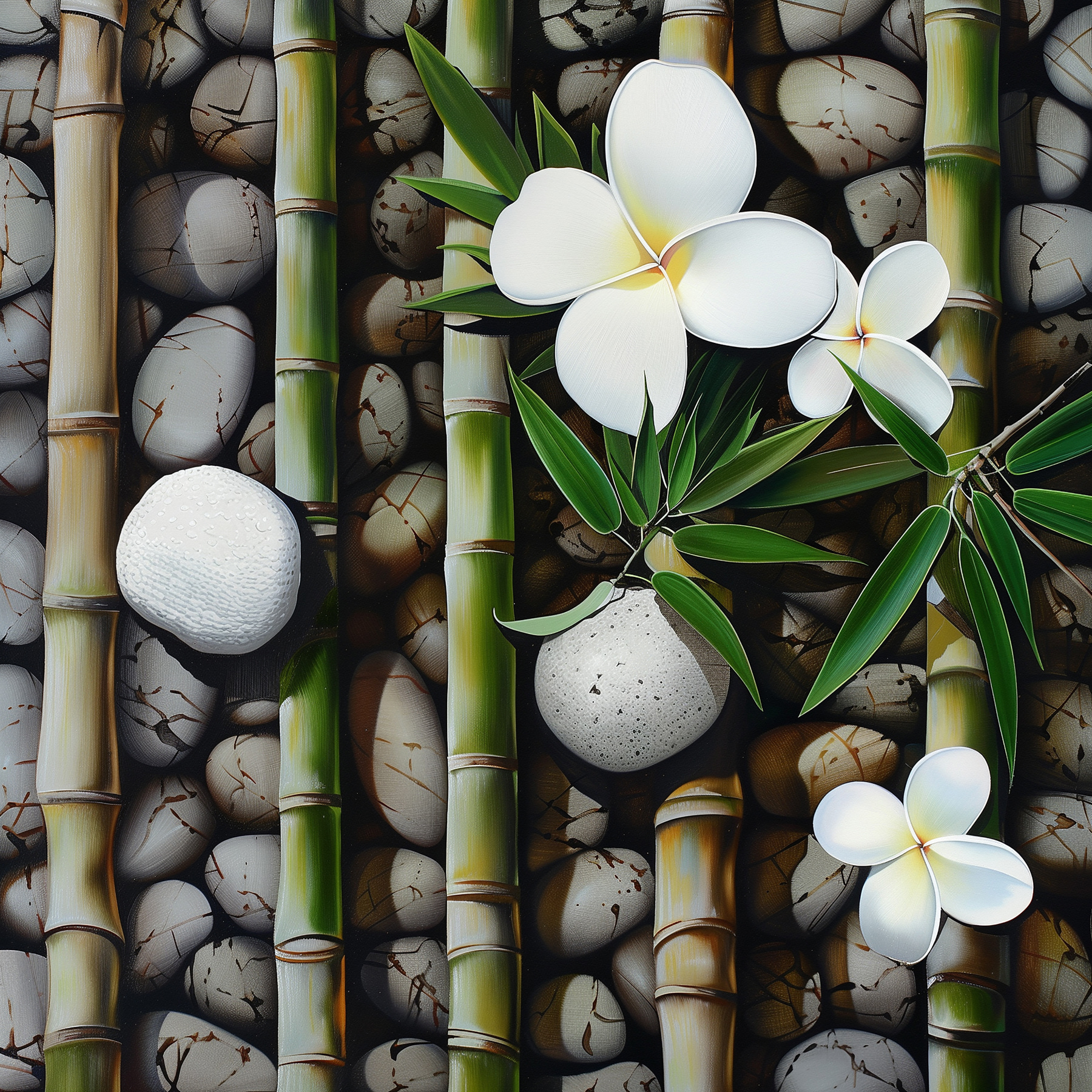 Painting of flowers and bamboo Painting of flowers and bamboo