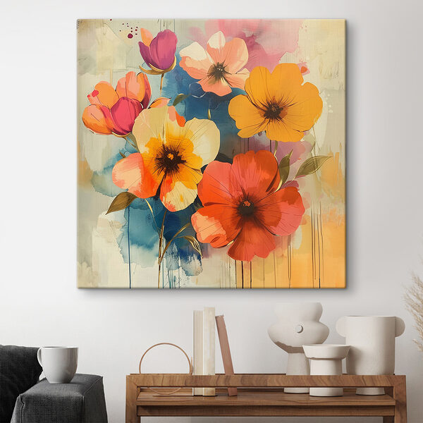 Cuadros Pintura de flores en una pared (SKU: s40371) Cuadros Cuadros Pintura de flores en una pared (SKU: s40371)