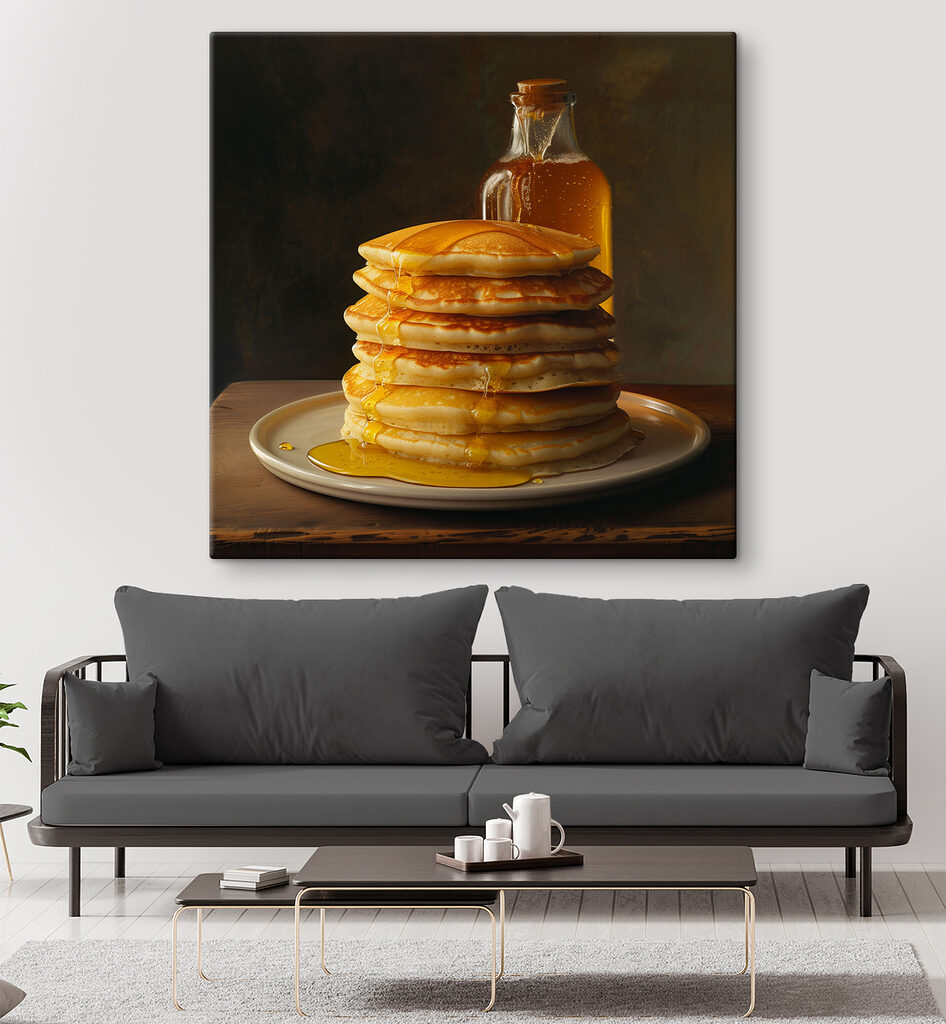 Stack of pancakes with syrup on a plate Stack of pancakes with syrup on a plate